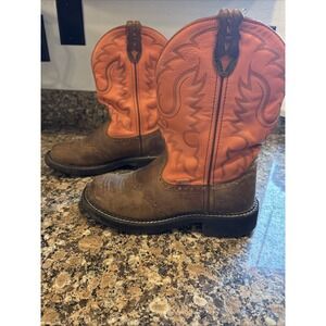 Justin Women's L9967 Gypsy Brown Peach Leather Cowgirl Boots, Western Size 6.5B
